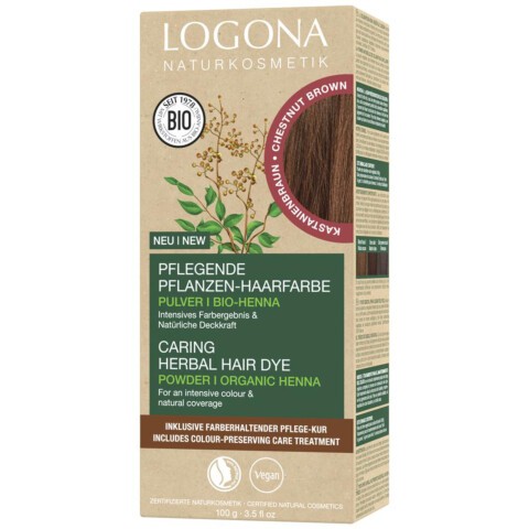 Vopsea de par bio, 100g maro castaniu 070 Logona