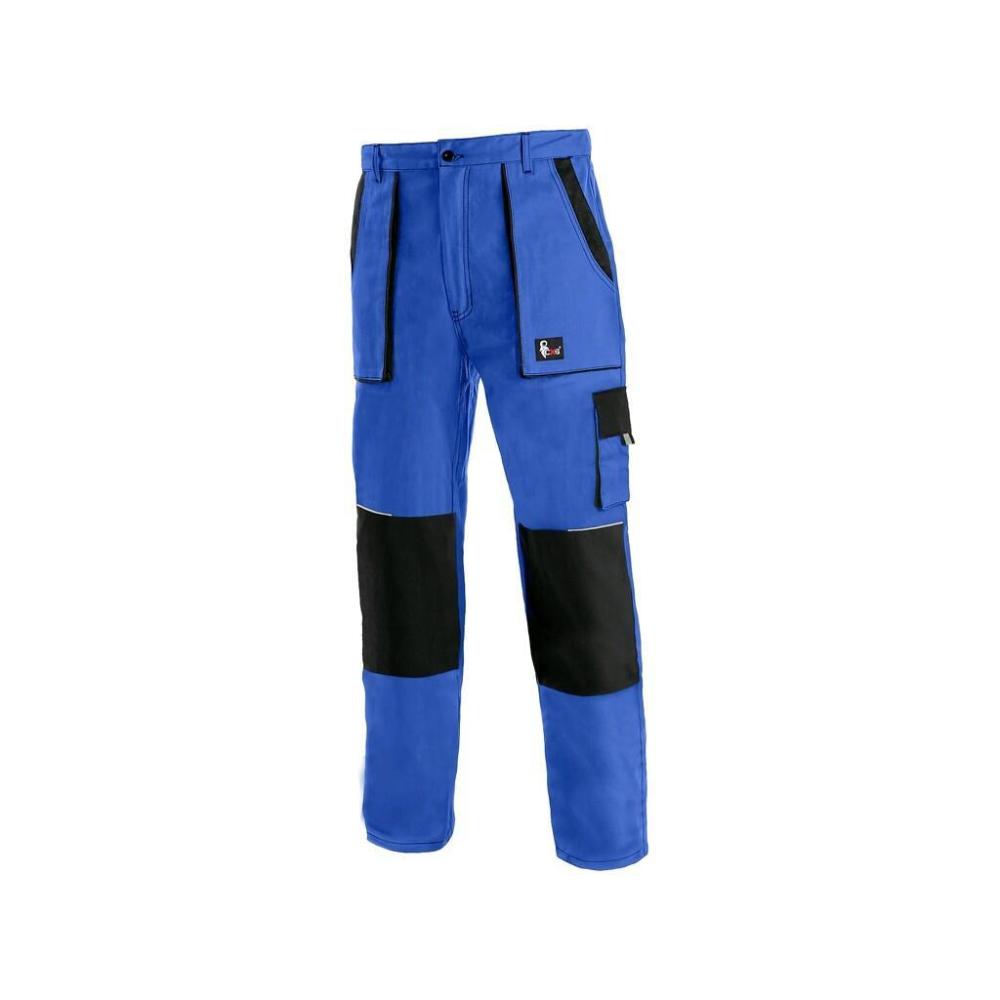 Pantaloni de lucru in talie Luxy Josef, doc, barbatesti, cu intarituri la genunchi, buzunare frontale/laterale, culoare albastru cu negru, marimea 52