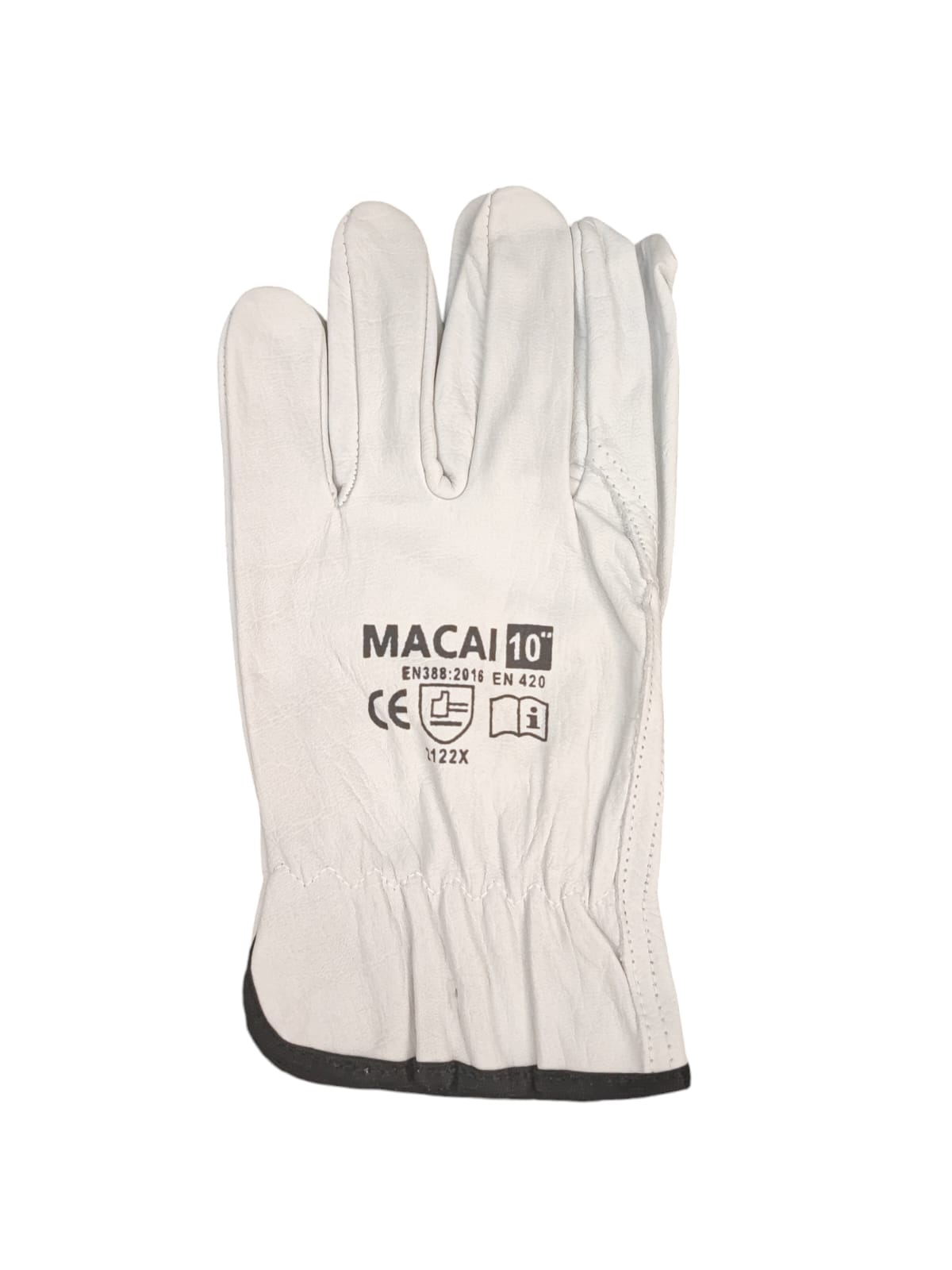 Manusi de protectie Gantex Macai, piele bovina, alb, marimea 9