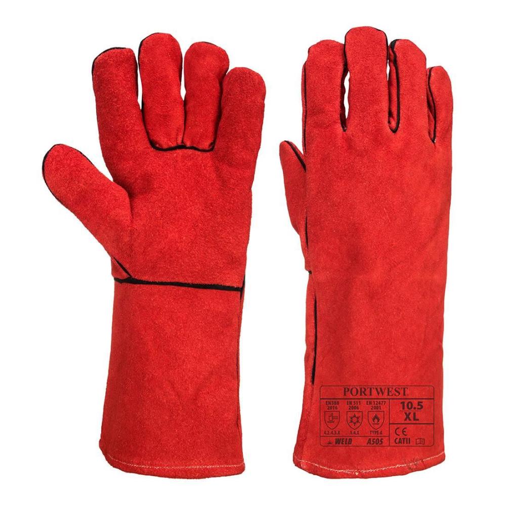 Manusi protectie ignifugate Marta, piele spalt si kevlar, rosu, marimea 10