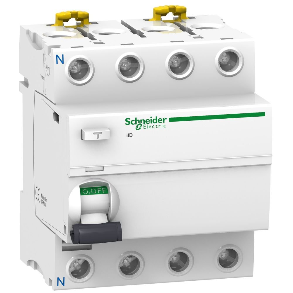 Intrerupator diferential RCCB 4P, 80A, 30Ma, Tip A Schneider A9R21480