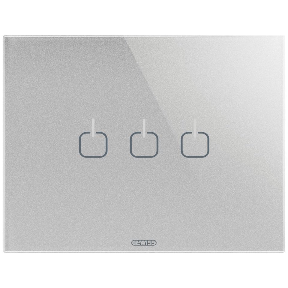 Rama ornament 3 module 3 simboluri Gewiss Chorus Ice Touch GW16953CT, titan