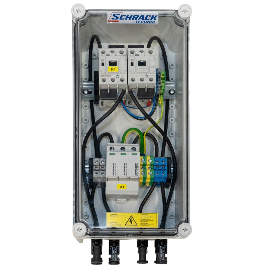 Cofret cu descarcator pentru instalatii fotovoltaice ( pentru 1 invertor ) PV-CombiBox C Prot.+Fire 1Mpp Tracker1000Vdc Schrack PVPF1501--