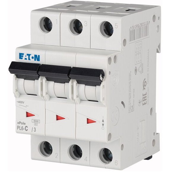 Siguranta automata 3P 6A Eaton PL6-C6/3 286598