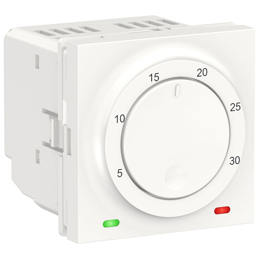 Termostat camera 8A 2 module Schneider Noua Unica NU350118, alb