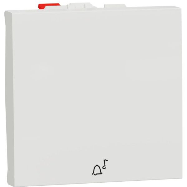 Intrerupator revenire 10A 2 module simbol sonerie Schneider Noua Unica NU320618C, alb