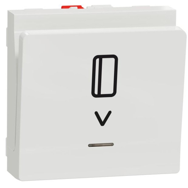Intrerupator cartela NO/NC 10A 2 module Schneider Noua Unica NU328318, alb