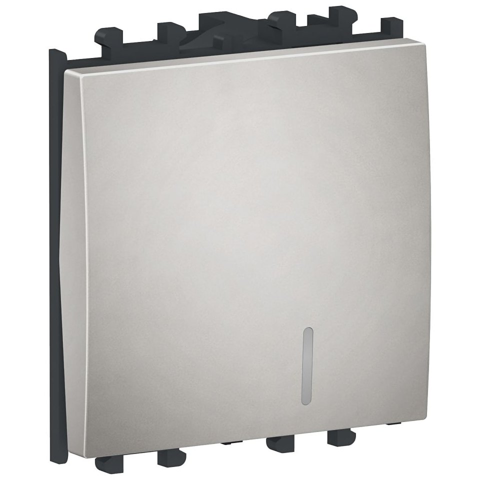 Intrerupator cu revenire, indicator luminos 2 module Schneider Easy Styl LMR1220004, argintiu