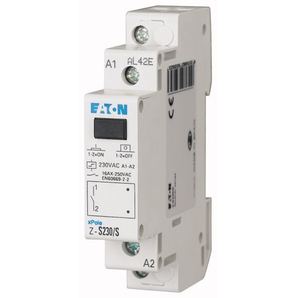 Releu pentru instalatii bistabil NO Ubobina 230VAC 16A IP20 Eaton 265262 Z-S230/S