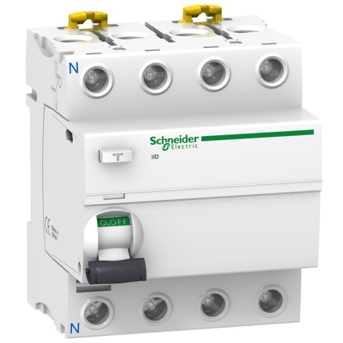 Intrerupator diferential RCCB 4P 25A/30mA tip AC Schneider A9R41425