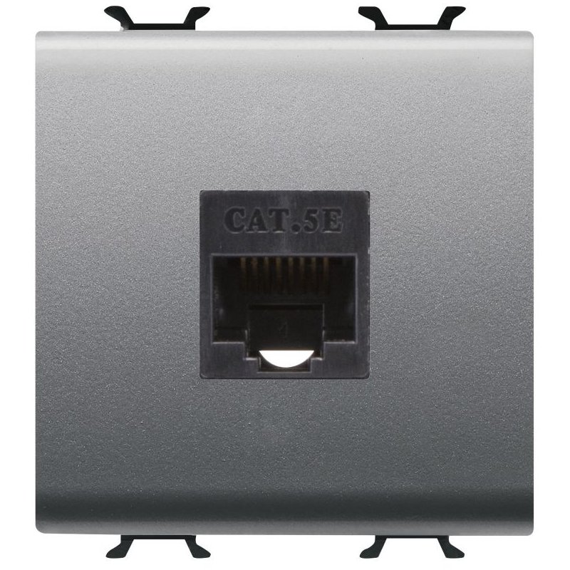 Priza de date RJ45 2 module CAT.5E UTP Gewiss Chorus GW14434, titan