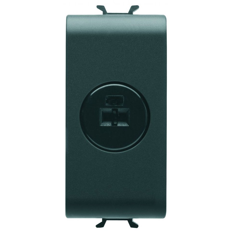 Priza audio/video 1 modul Gewiss Chorus GW12454, negru satin
