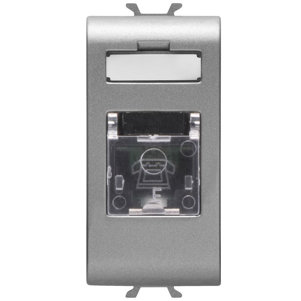 Priza telefon RJ11 1 modul Gewiss Chorus GW14401, titan