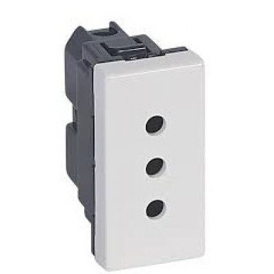 Priza 1 modul standard italian Legrand Mosaic 077510, alb