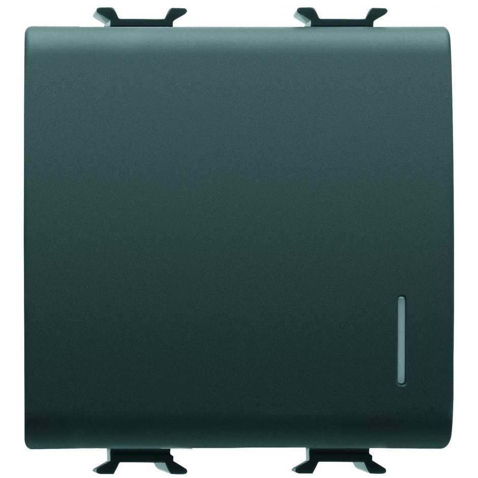 Intrerupator cu revenire cu led 2 module Gewiss Chorus GW12172, negru satin