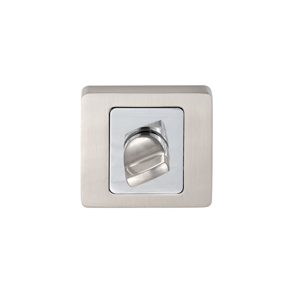 Set rozeta patrata usi lemn interior Gato, 54 mm, zamac, finisaj nichel cromat