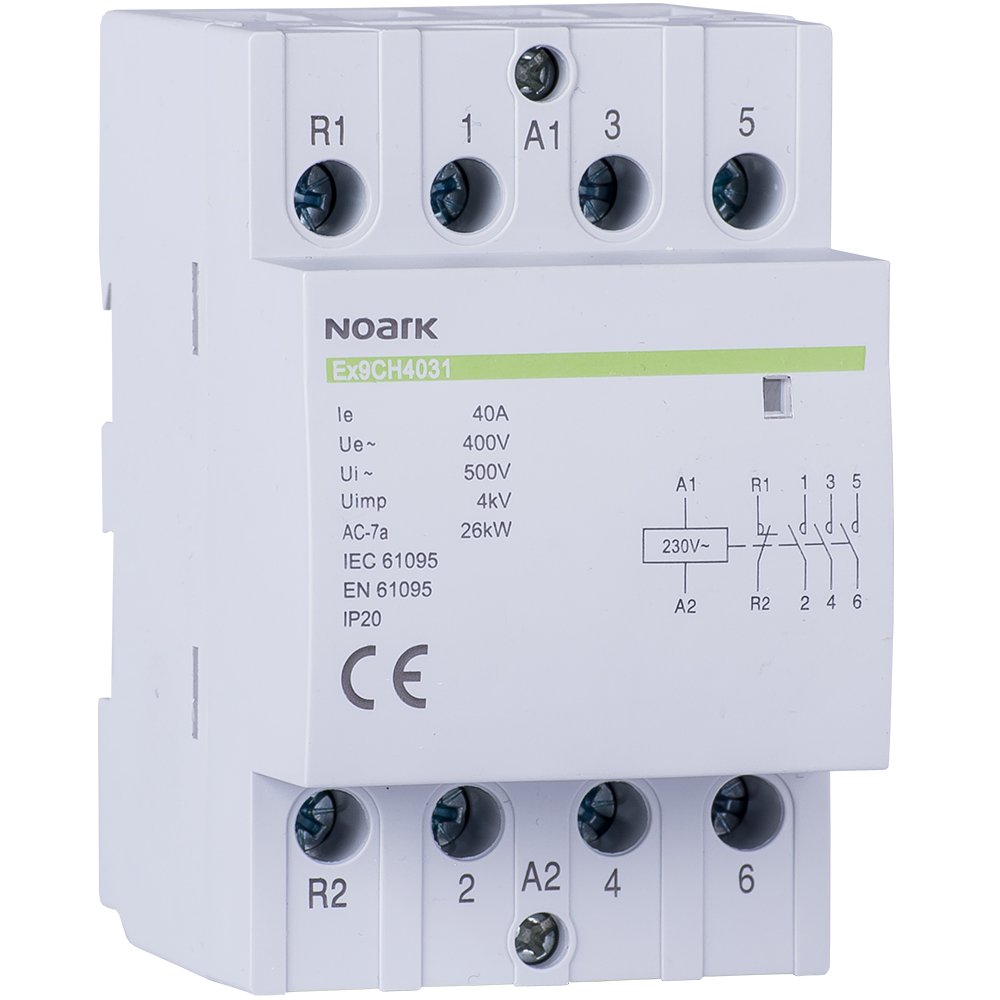 Contactor modular 230VAC, 4P, 63A, 4ND Noark 102427