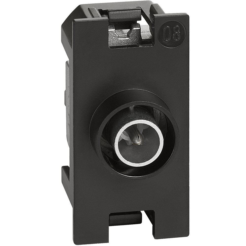 Priza coaxiala de trecere de capat, cu atenuare de 10 dB Bticino Living Now K4202P10, alb, negru, nisip