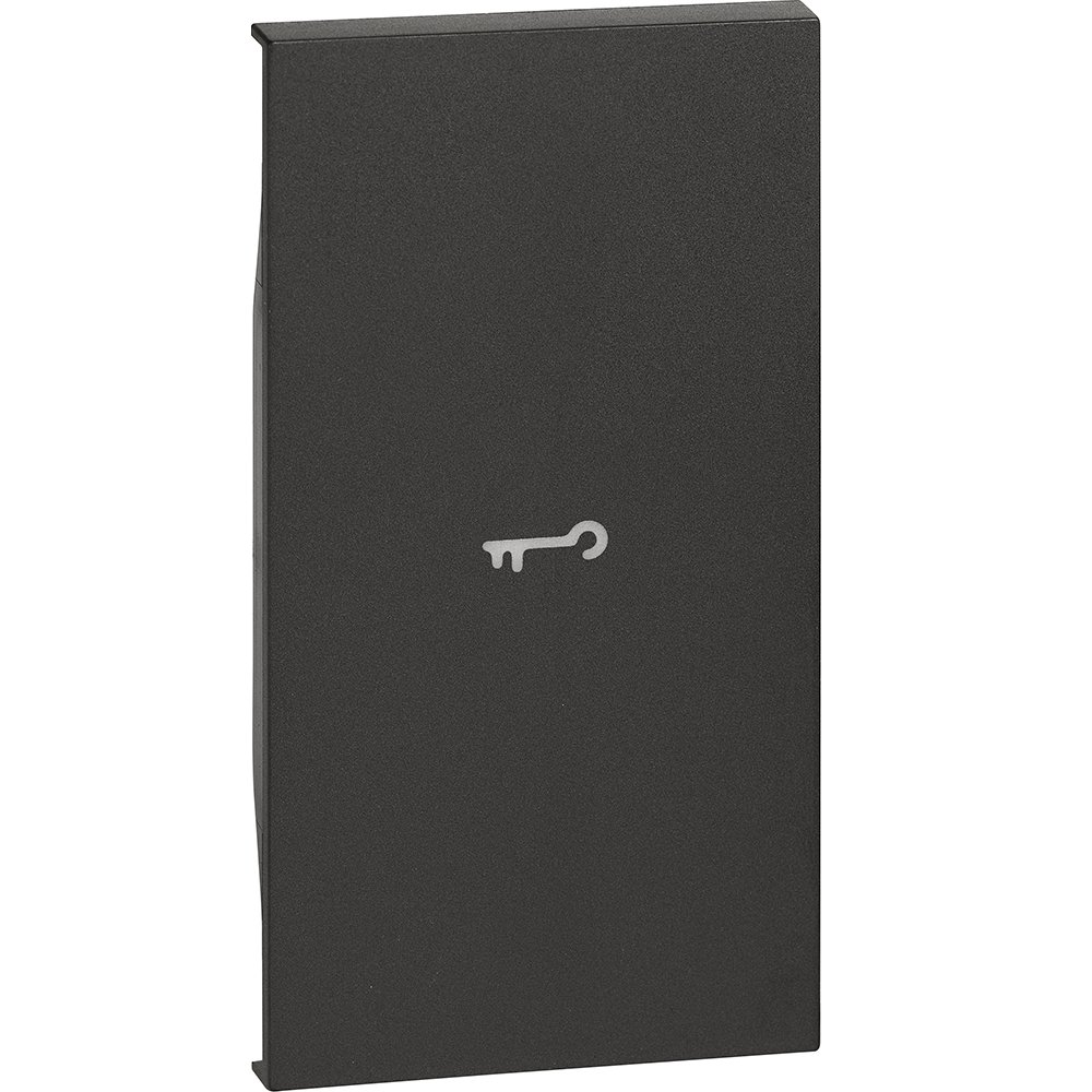 Tasta iluminabila 2 module simbol cheie Bticino Living Now KG01M2F, negru