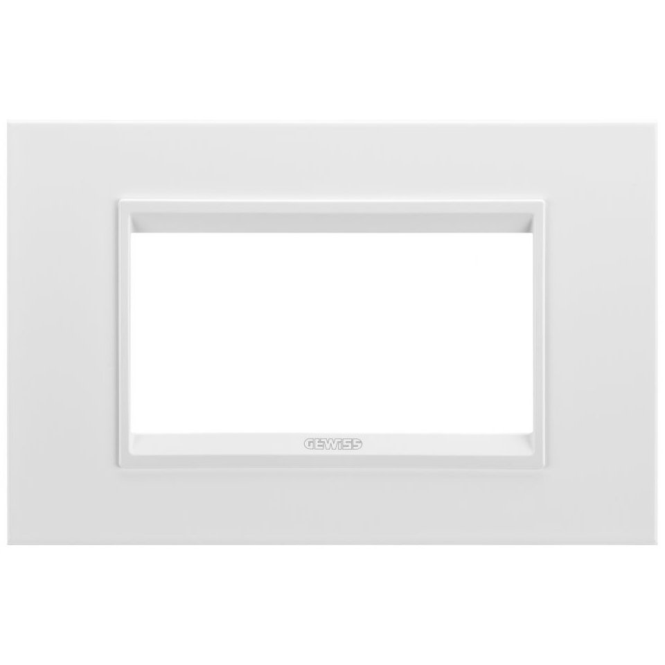 Rama ornament metal 4 module Gewiss Chorus Lux GW16204XW, alb satinat monocrom