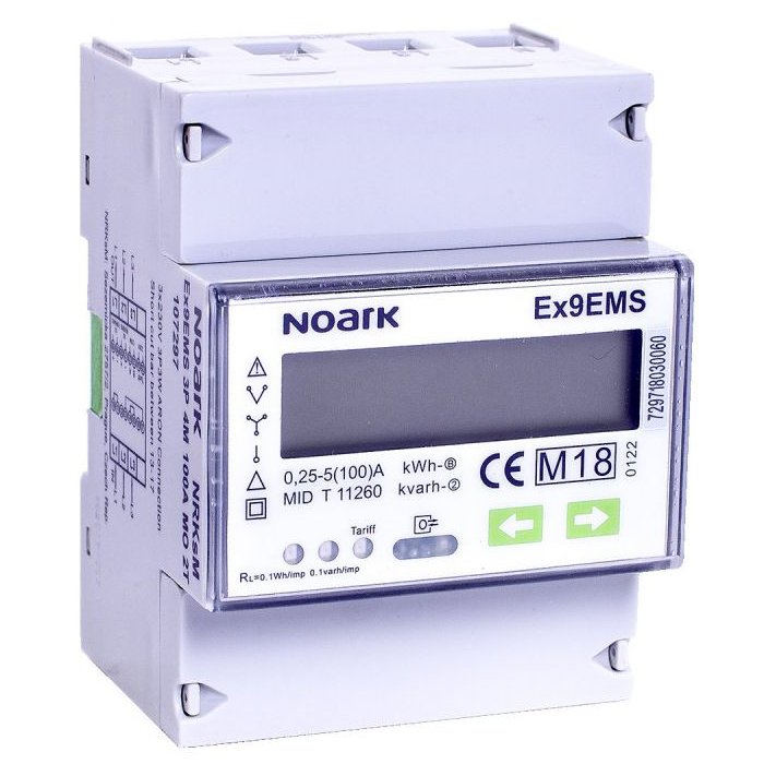 Contor de energie inteligent Ex9EMS 3- poli, 4-module, prin transformator de curent, 2-t Noark 107298