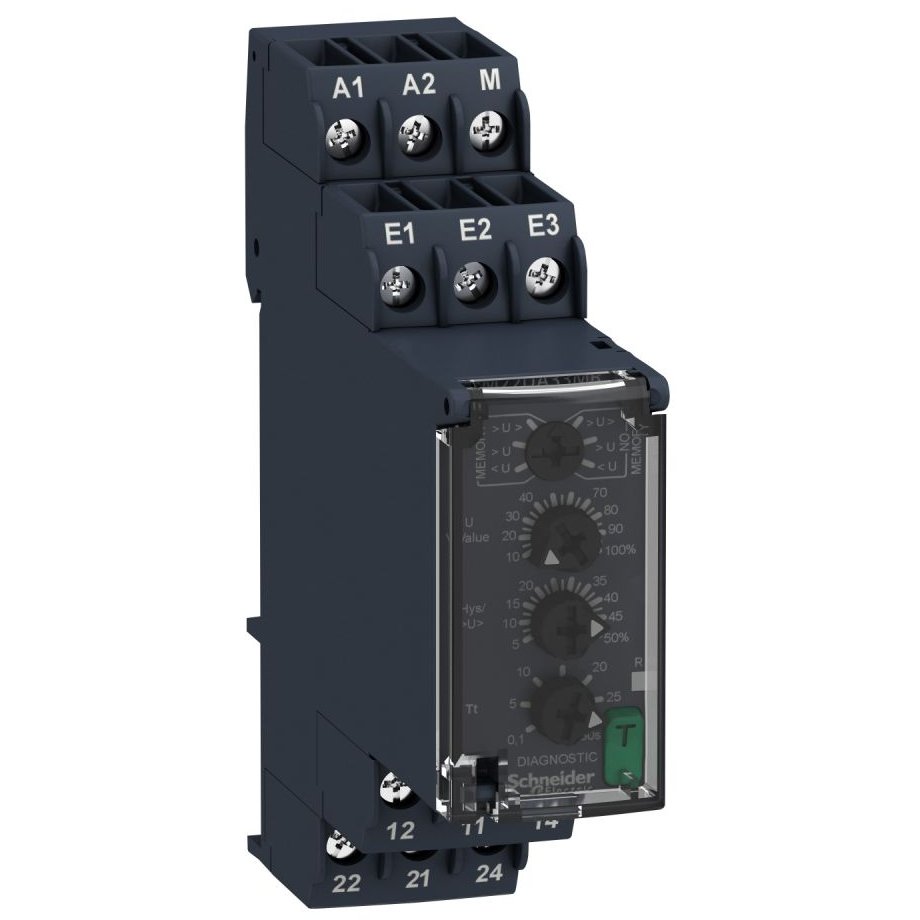 Releu protectie Zelio RM22 supratensiune/subtensiune 15 la 500V - 2OF - 24 la 240Vca/cc Schneider RM22UA33MR