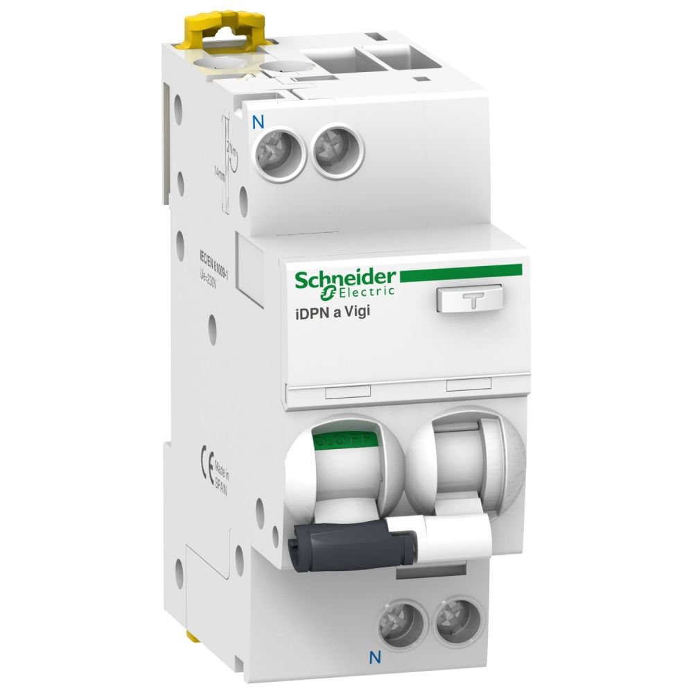 Intreruptor automat diferential (RCBO) IDPNA Vigi, 1P + N, 6A, 30Ma Clasa A Schneider A9D35606