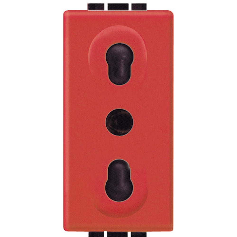 Priza 2P+T 10/16A 1 modul Bticino Living Light L4180R, rosie