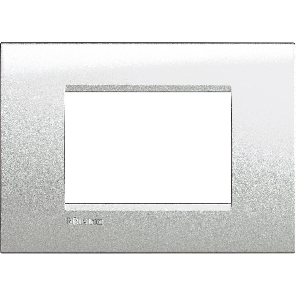 Rama ornament 3 module Bticino Living Light LNA4803GL, moonlight silver