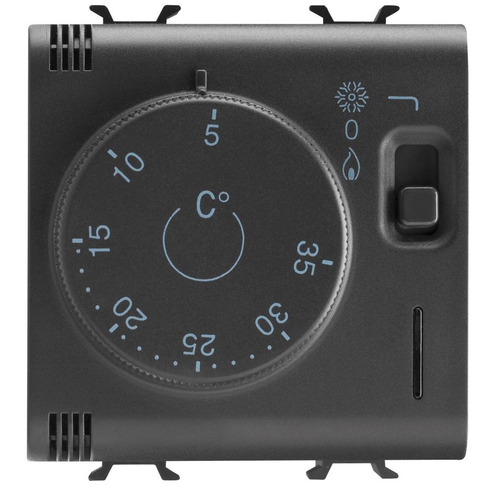 Termostat 2M 230V Gewiss Chorus GW12705, negru satin