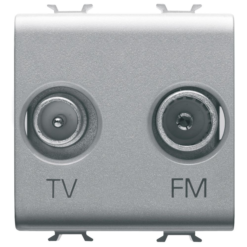Priza 2M TV/FM directa 0dB Gewiss Chorus GW14381, titan