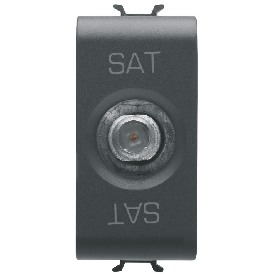 Priza tv/sat directa 0dB 1M Gewiss Chorus GW12371, negru satin