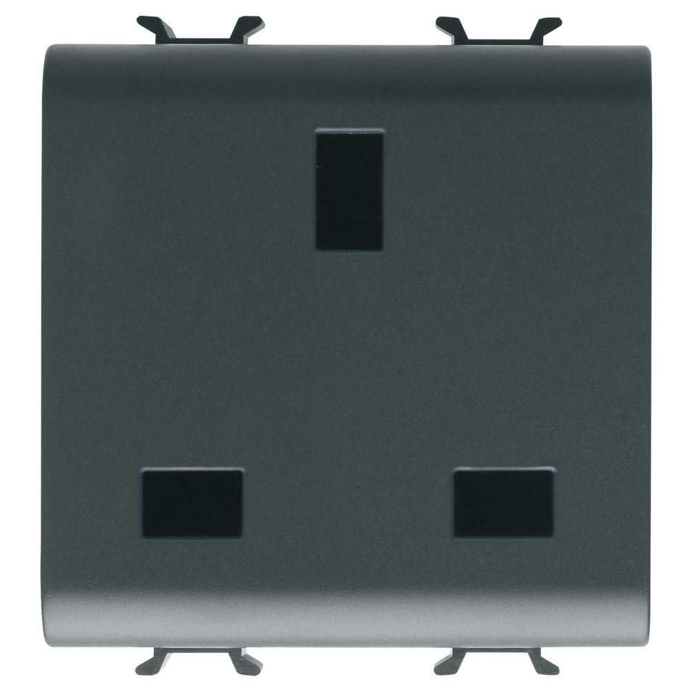 Priza 2M standard britanic Gewiss Chorus GW12296, negru satin