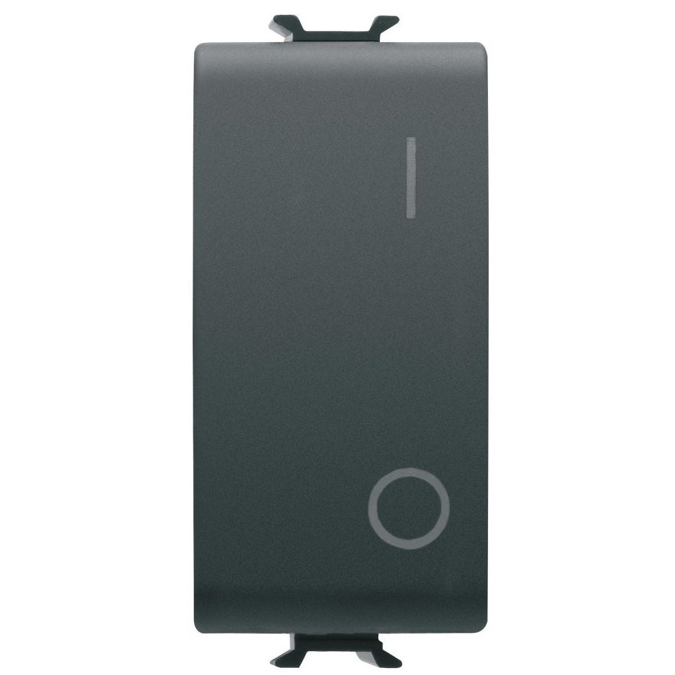 Intrerupator 2 poli 1 modul 16A Gewiss Chorus GW12004, negru satin