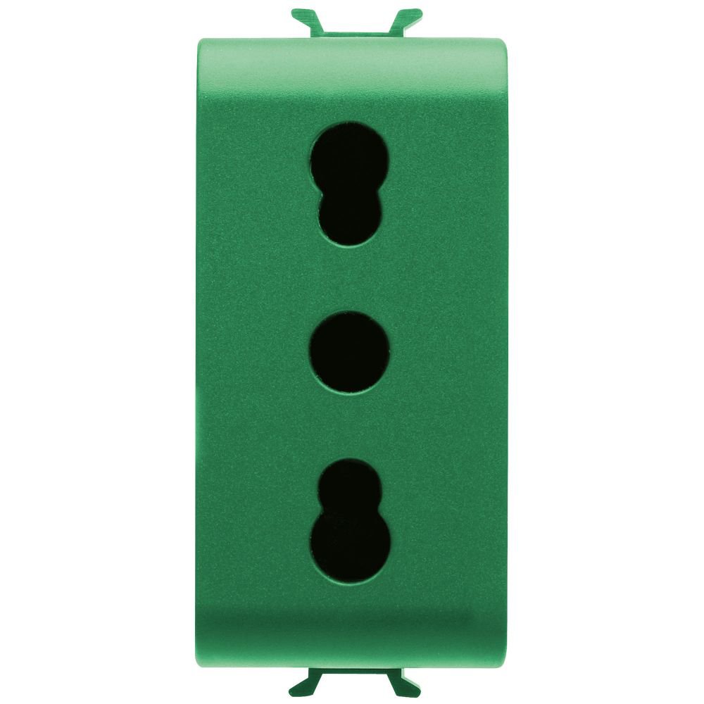 Priza 1M 16A pentru linii dedicate standard italian Gewiss Chorus GW10223, verde