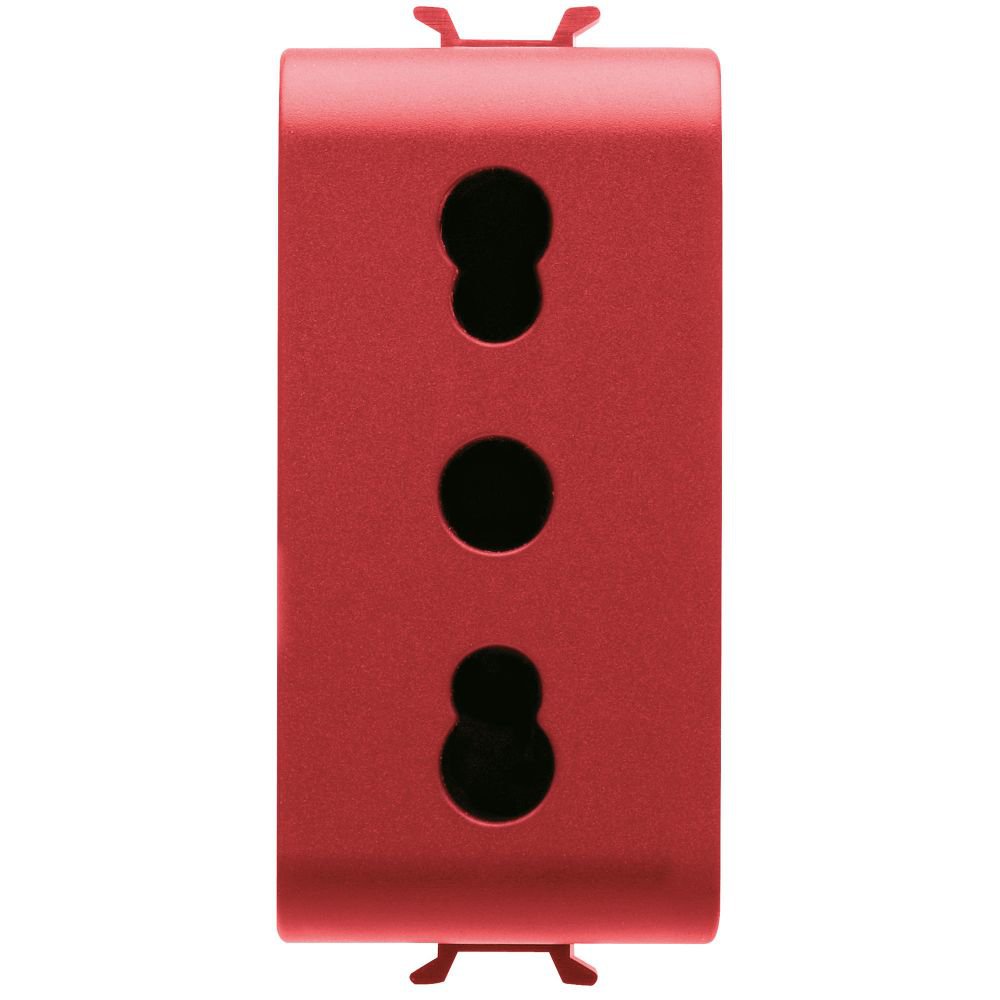 Priza pentru linii dedicate 1M 16A standard italian Gewiss Chorus GW10213, rosie