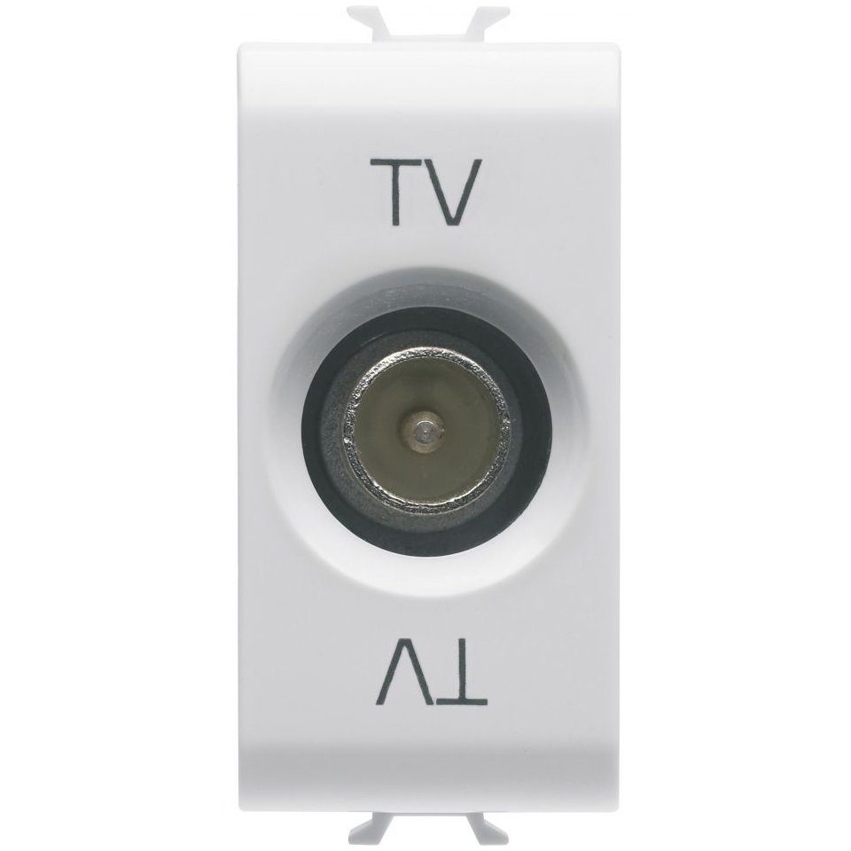Priza tv de trecere 10dB 1 modul tata Gewiss Chorus GW10363, alb