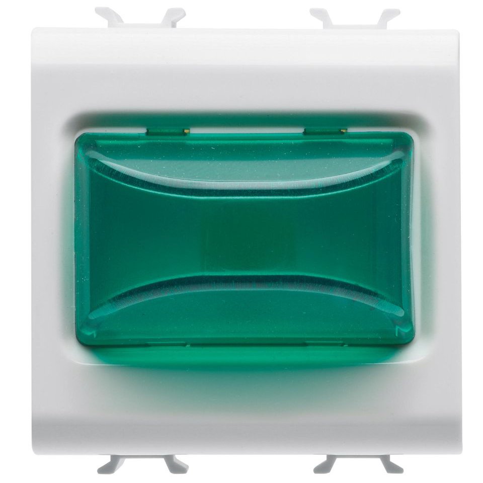 Lampa semnalizare reliefata verde 2 module 12V ac/dc / 230V ac Gewiss Chorus GW10632