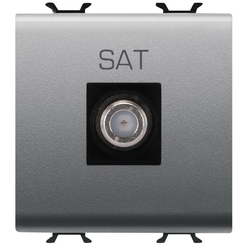 Priza tv/sat directa 2 module Gewiss Chorus GW14377, titan