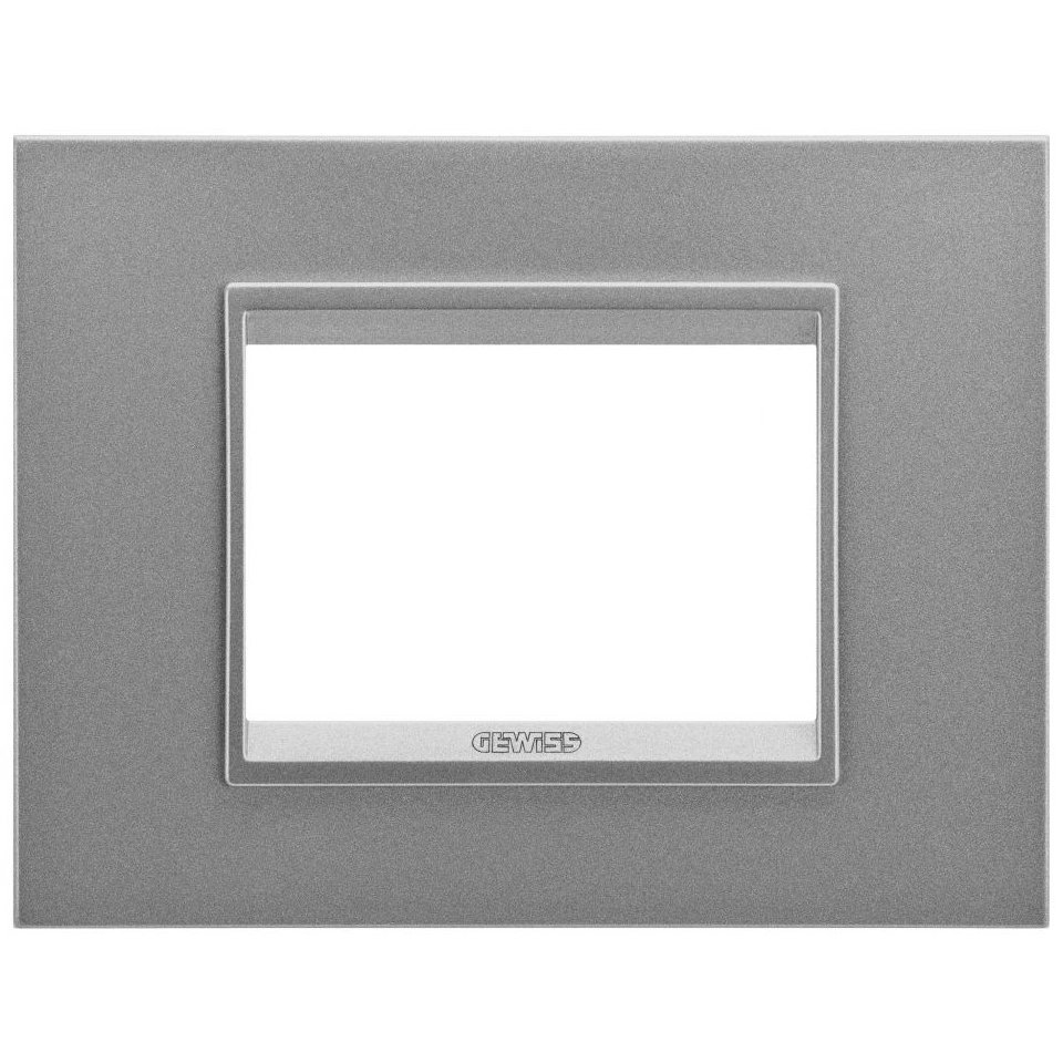 Rama ornament 3 module metal Gewiss Chorus Lux GW16203XA, monocrom aluminiu