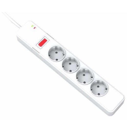Prelungitor cu protectie Well, 4 prize, 3m, intrerupator, cablu 3x1.5mmp EXTS-4S3M-PROT/04-WL