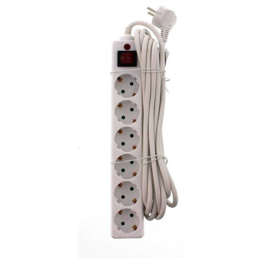 Prelungitor cu protectie la supratensiune 5m, 6 prize Schuko, Well EXTS-6S5M-PROTS-WL