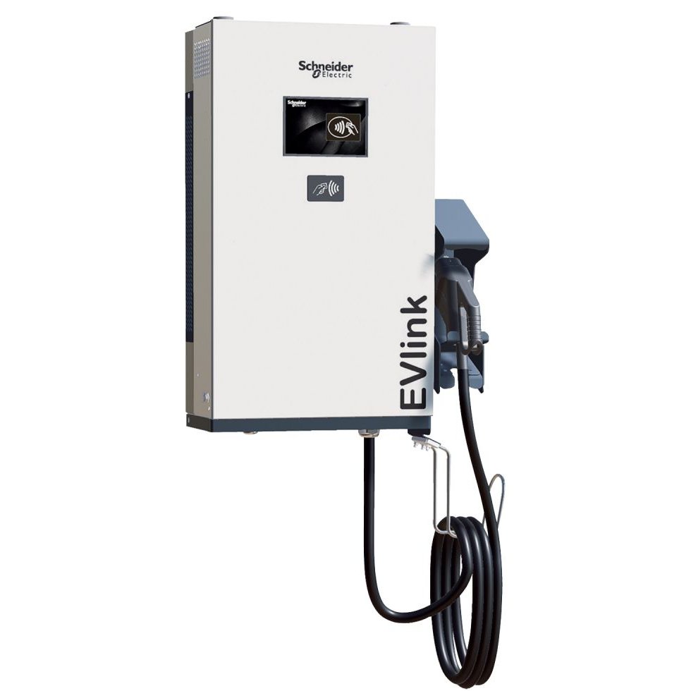 Statie cu incarcare rapida vehicule electrice EVlink, incarcator rapid DC, 24 kW, conector CHAdeMO, montaj perete Schneider EVD1S24T0H