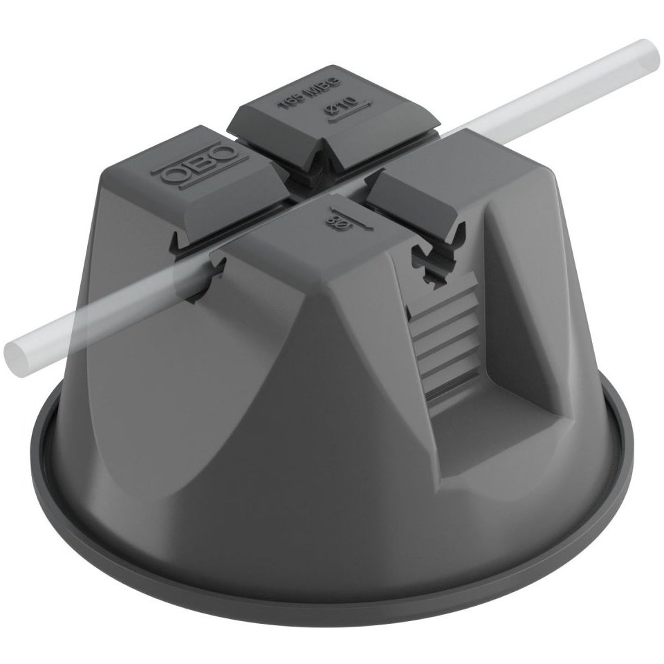 Suport conductor Rd 8-10 mm 165 MBG... pentru acoperisuri tip terasa, negru, cu beton Obo 5218700