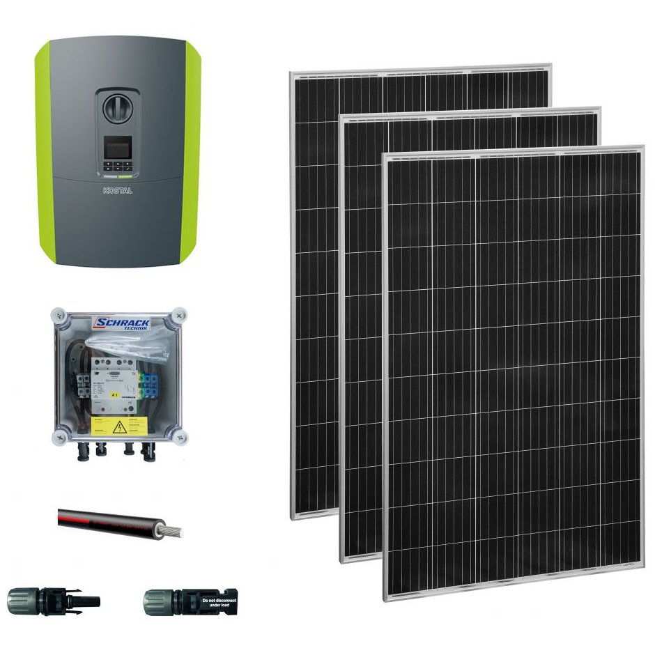 Kit sistem fotovoltaic 3KW modul IGTL 3.0,12 250W,clasa II,MC4,cablu4mmp 100m Schrack PVS31215--