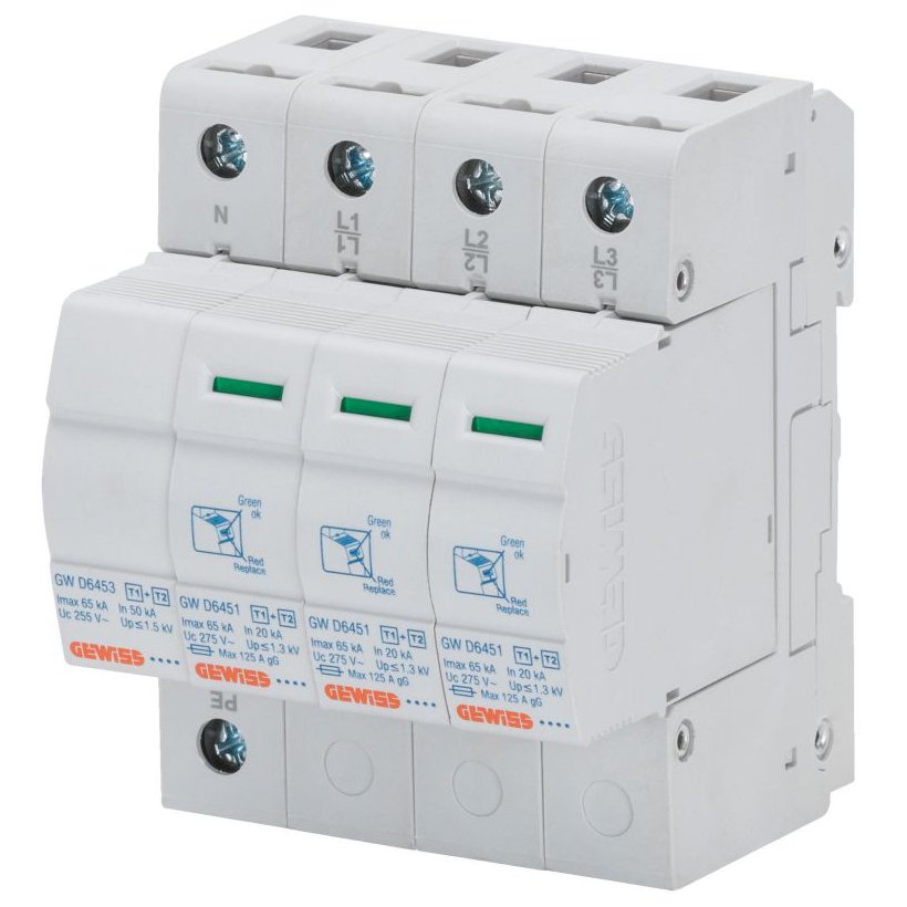 Descarcator LST - SPD 3P+N 12,5KA Tip 1+2 Gewiss GWD6402