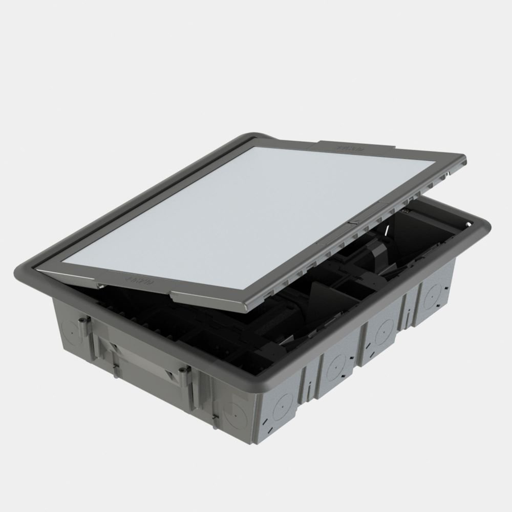 Doza de pardoseala 32 module cu capac de inox Gewiss System GW24617