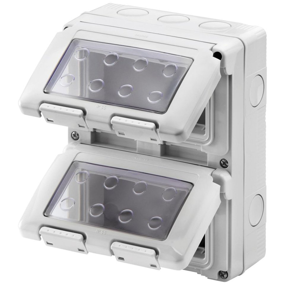 Doza aplicata IP55 verticala 8(2X4) module Gewiss System GW27051