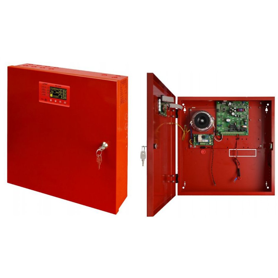Sursa de alimentare LCD EN54-7A28LCD 27.6V, 7A pentru sistemele de incendiu, protectie sabotaj si montaj aparent