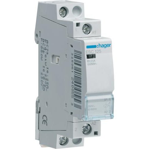 Contactor, 25A, 1ND, 230V Hager ESC125